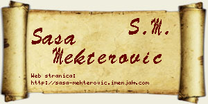 Saša Mekterović vizit kartica